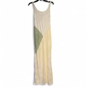 Peppermayo Twilight Dreams Maxi Dress Ivory Lace Colorblock Slip Dress US 4 AU 8